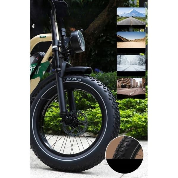 ONESPORT W66 500W 48V 13.5AH 25KM/H 100KM Elcykel M/Home EN Pendlingsvänlig Beige färg