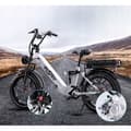Miniatyrbild 6 av 6: ONESPORT OT08 pro elcykel 48V 500W 18A 45HP/H 190HP 20" breda däck Lätt att flytta och parkera. Vit