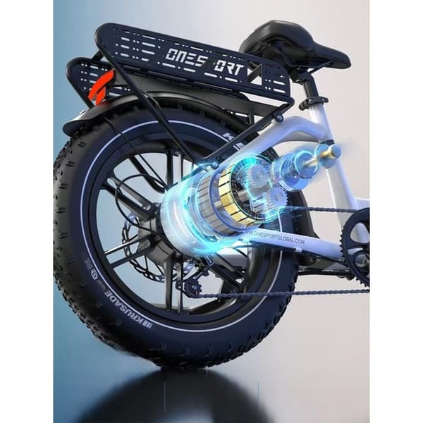 VÄLDSCYKEL ONESPORT OT08 500W 25KM/H 48V18A 90KM 20"*4.0 Däck Pendlarvänlig Vit