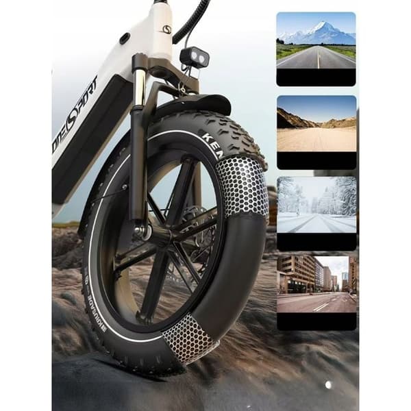 VÄLDSCYKEL ONESPORT OT08 500W 25KM/H 48V18A 90KM 20"*4.0 Däck Pendlarvänlig Vit