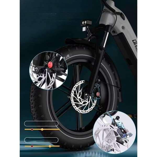 VÄLDSCYKEL ONESPORT OT08 500W 25KM/H 48V18A 90KM 20"*4.0 Däck Pendlarvänlig Vit