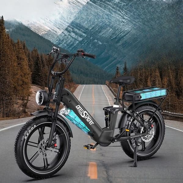 ONESPORT EL CYCLE ELECTRIC OT08 pro 500W 48V18A 45KM/H 190KM 20" FAT DÄCK Lätt att transportera och parkera. Svart färg