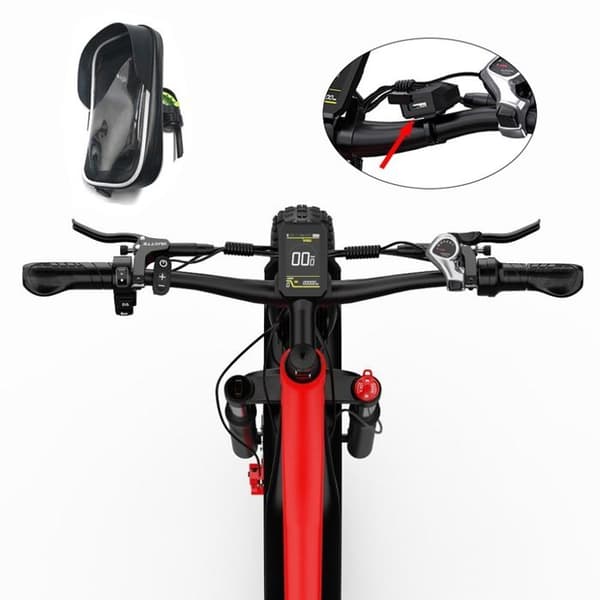 Vuxen elcykel DUOTTS F26 1500W 20AH Samsung 55KM/H APP Praktisk för att resa och parkera. Svart och röd