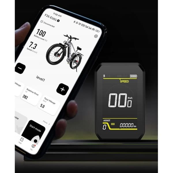 Vuxen elcykel DUOTTS F26 1500W 20AH Samsung 55KM/H APP Praktisk för att resa och parkera. Svart och röd