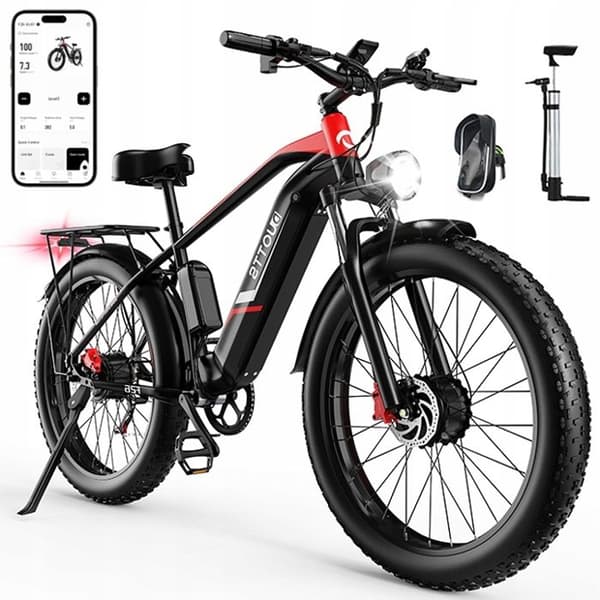 Vuxen elcykel DUOTTS F26 1500W 20AH Samsung 55KM/H APP Praktisk för att resa och parkera. Svart och röd