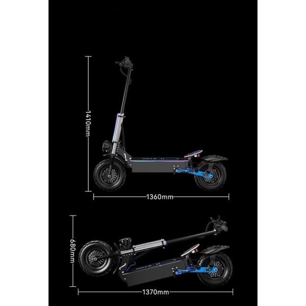 Elektrisk cykel OOTD D99 Dual Motor 6000W 85KM/H 120KM 60V40AH NFC Praktisk för att resa och parkera Svart