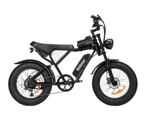 Ridstar Q20 mini elcykel 1000W, 48V 15Ah batteri, 20"*4.0 fettdäck, max räckvidd 80 km, skivbroms fram och bak, Shimano 7-växlad