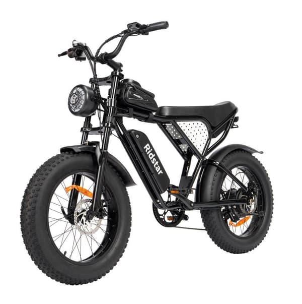 Ridstar Q20 mini elcykel 1000W, 48V 15Ah batteri, 20"*4.0 fettdäck, max räckvidd 80 km, skivbroms fram och bak, Shimano 7-växlad