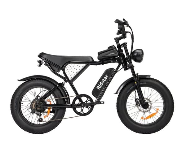 Ridstar Q20 mini elcykel 1000W, 48V 15Ah batteri, 20"*4.0 fettdäck, max räckvidd 80 km, Shimano 7-växlad,stötdämpare framgaffel