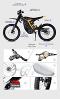 Miniatyrbild 9 av 11: 79BIKE Falcon Pro, 10 kW motor, 72V 35Ah batteri, räckvidd 120 km, toppfart 85 km/h,Elektrisk Dirt Bike- Svartlila