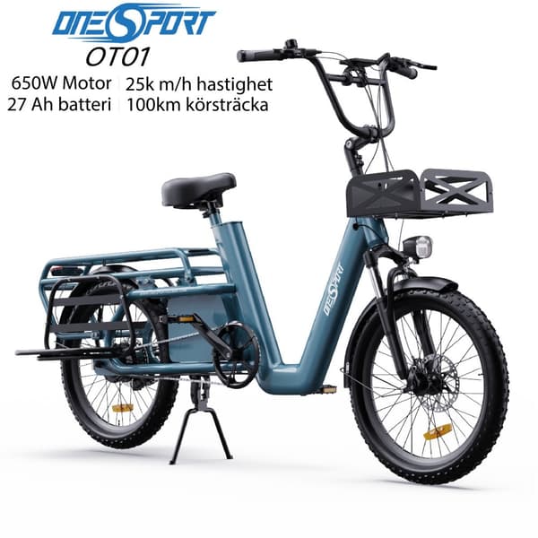 ONESPORT OT01 650W motor, 27AH batteri, 20*2,6 tums däck, 100 km räckvidd, 25 km/h hastighet, elcykel