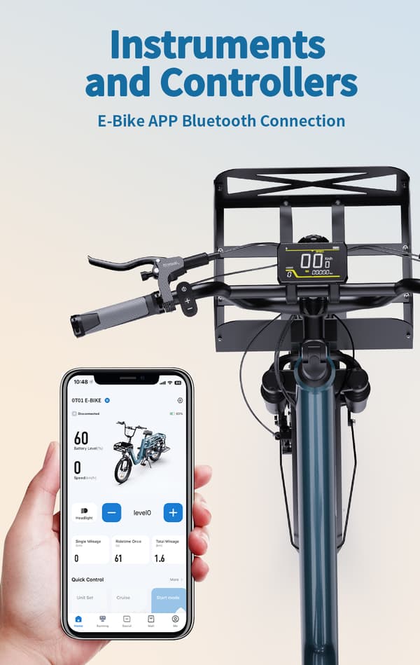 ONESPORT OT01 27AH batteri, 650W motor, 20*2,6 tums däck, 100 km räckvidd, 25 km/h hastighet, elcykel