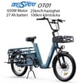 Miniatyrbild 1 av 11: ONESPORT OT01 27AH batteri, 650W motor, 20*2,6 tums däck, 100 km räckvidd, 25 km/h hastighet, elcykel