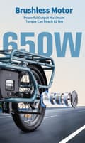 Miniatyrbild 5 av 11: ONESPORT OT01 20*2,6 tums däck, 100 km räckvidd, 27AH batteri, 650W motor, 25 km/h hastighet, elcykel