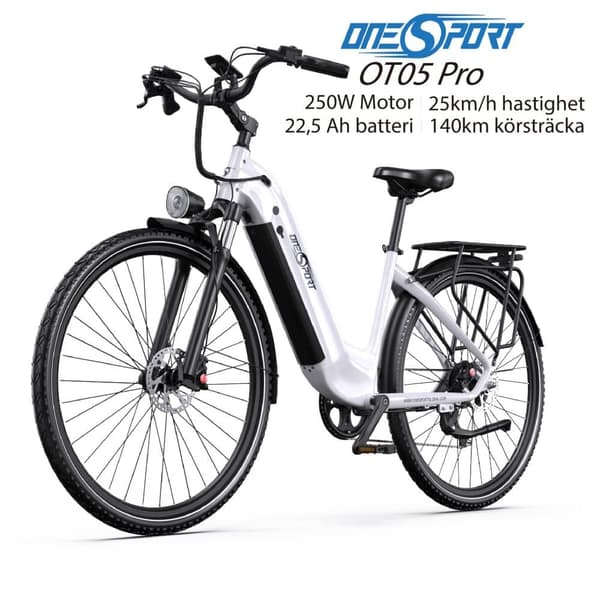 ONESPORT OT05 Pro 250W motor, 22,5AH batteri, 700C*50C däck, 140 km räckvidd, 25 km/h hastighet, elcykel