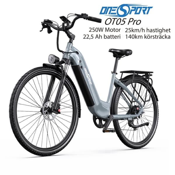 ONESPORT OT05 Pro 250W motor, 22,5AH batteri, 700C*50C däck, 140 km räckvidd, 25 km/h hastighet, elcykel