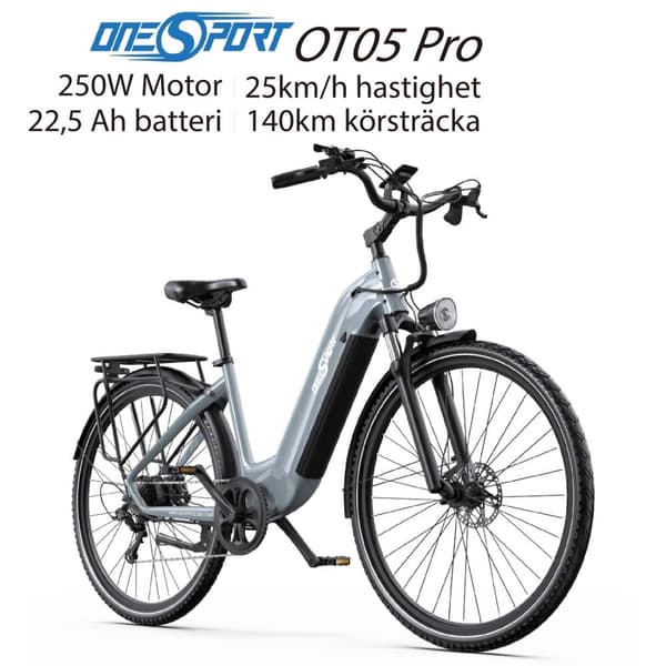 ONESPORT OT05 Pro 22,5AH batteri, 250W motor, 700C*50C däck, 140 km räckvidd, 25 km/h hastighet, elcykel