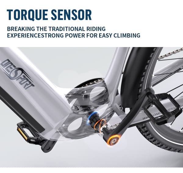 ONESPORT OT05 Pro 22,5AH batteri, 250W motor, 700C*50C däck, 140 km räckvidd, 25 km/h hastighet, elcykel