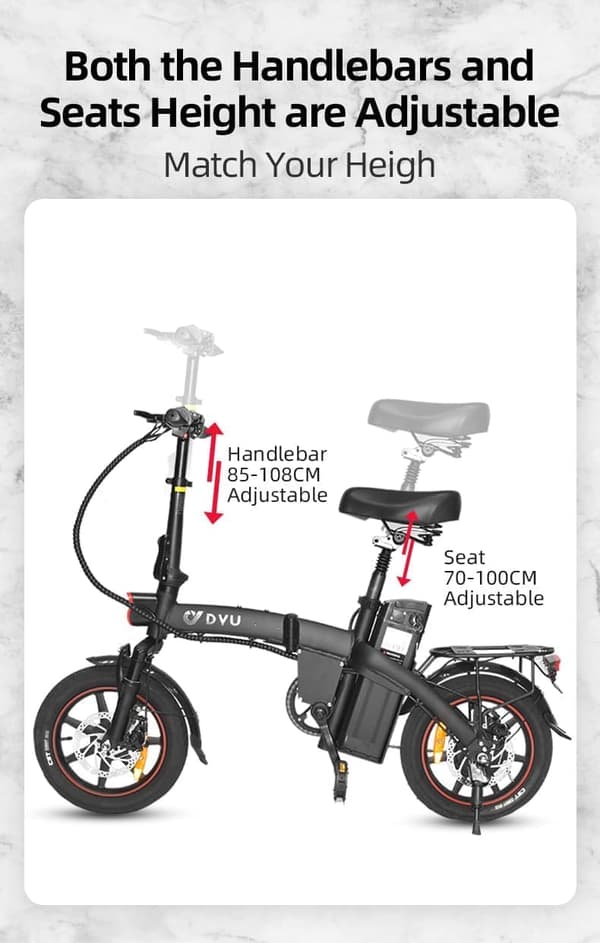 DYU A5 48V 350W Hopfällbar Elscooter | 45 km Räckvidd & Ultrakompakt Design - Idealisk Elcykel för Stadspendling