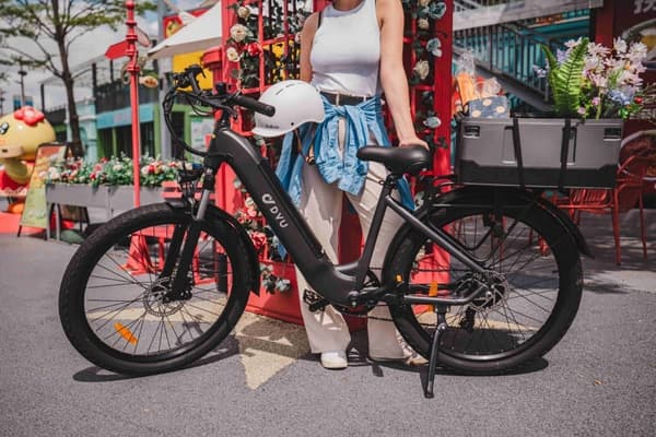 DYU C1 350W Elcykel | 55 km räckvidd och 26" allroaddäck - Högpresterande pendlings-elcykel med dubbla skivbromsar