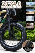 Miniatyrbild 9 av 11: ONESPORT W66 500W motor, 13,5AH batteri, 20*4,0 tum däck, 100 km räckvidd, 25 km/h hastighet, elcykel
