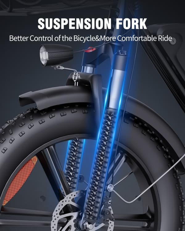 Elcykel RIDSTAR FM001, 2 sæder, 20", 1000W motor, 48V 15Ah batteri, tykke dæk
