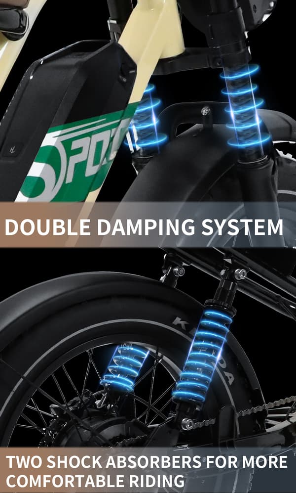 ONESPORT W66 13,5AH batteri, 100 km räckvidd, 500W motor, 25 km/h hastighet, 20*4,0 tum däck, elcykel