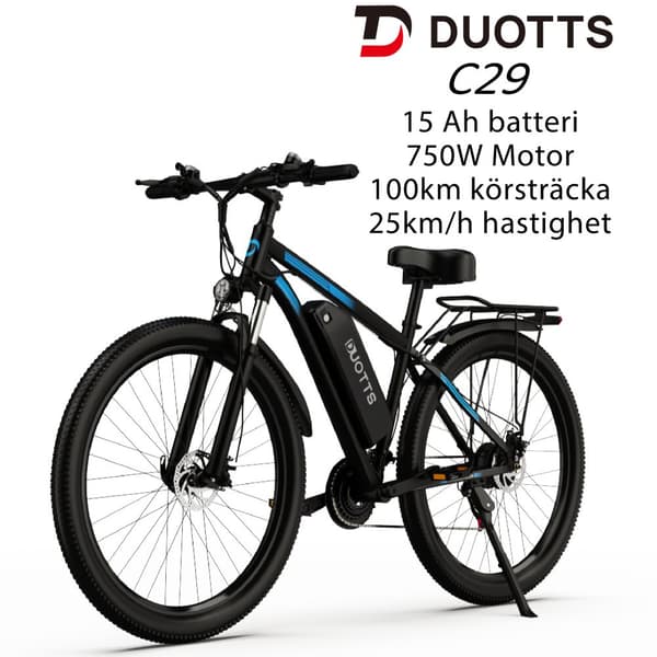 DUOTTS C29 50 km/h hastighet, SHIMANO 21 växlar, 15AH batteri, 100 km räckvidd, 750W motor, elcykel
