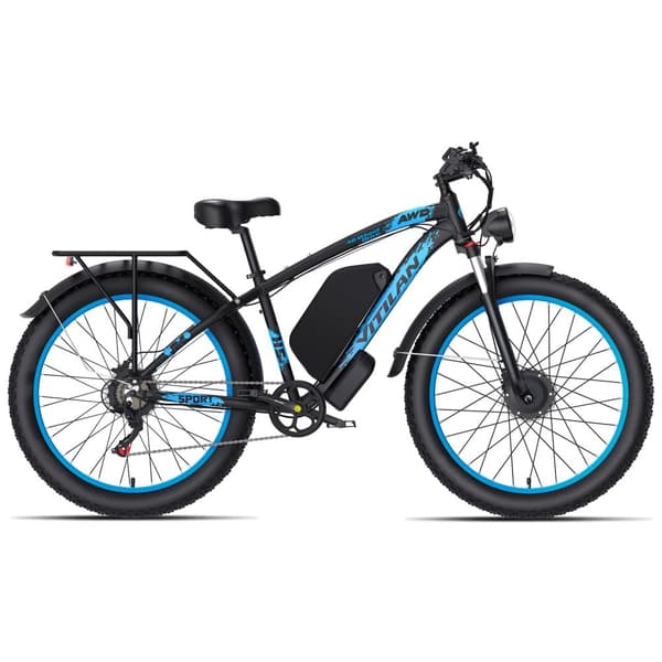 Elcykel Vitilan H5, dobbeltmotor 2000W, 52V 25Ah aftageligt batteri, tykke dæk