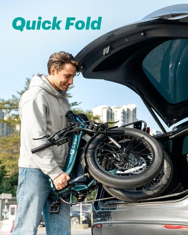 DYU C9 750W Hopfällbar Elscooter | 82 Mile Räckvidd, IP54 Vattentät - Högt Vridmoment Pendlar-E-Bike med Hydrauliska Bromsar