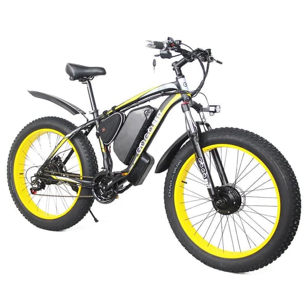 GOGOBEST GF700 26" sähkömaastopyörä, jossa on kaksi 500 W:n moottoria ja SHIMANO 27-vaihteinen vaihteisto