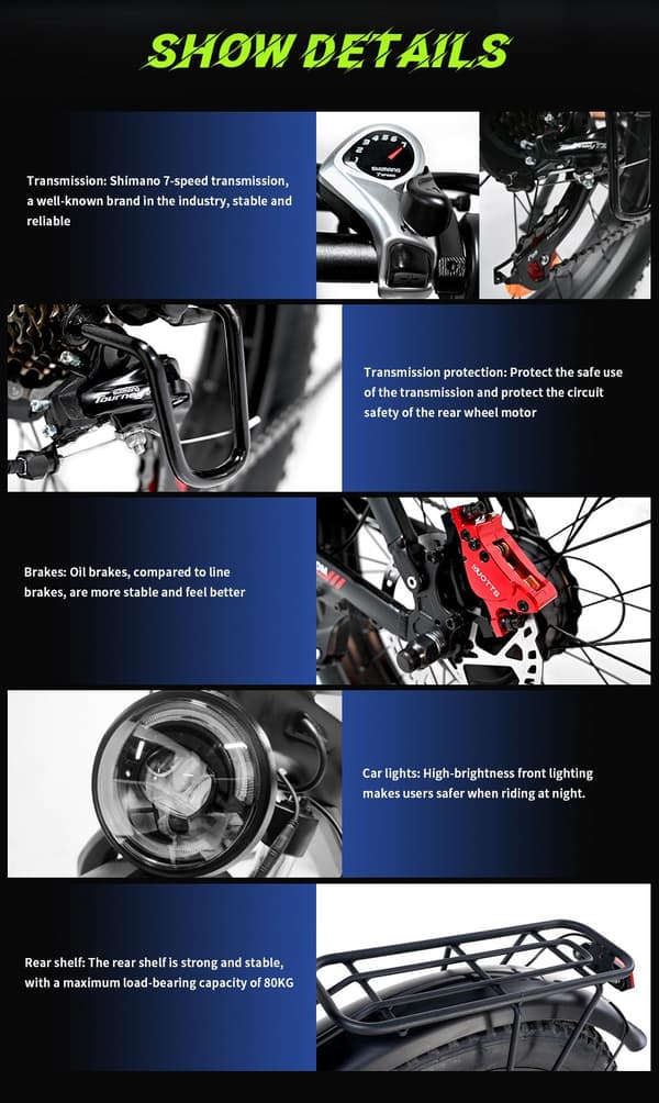 DUOTTS F26 2*750W motor, 20AH batteri, 120 km räckvidd, SHIMANO 7-växlad, hydrauliska skivbromsar, elcykel
