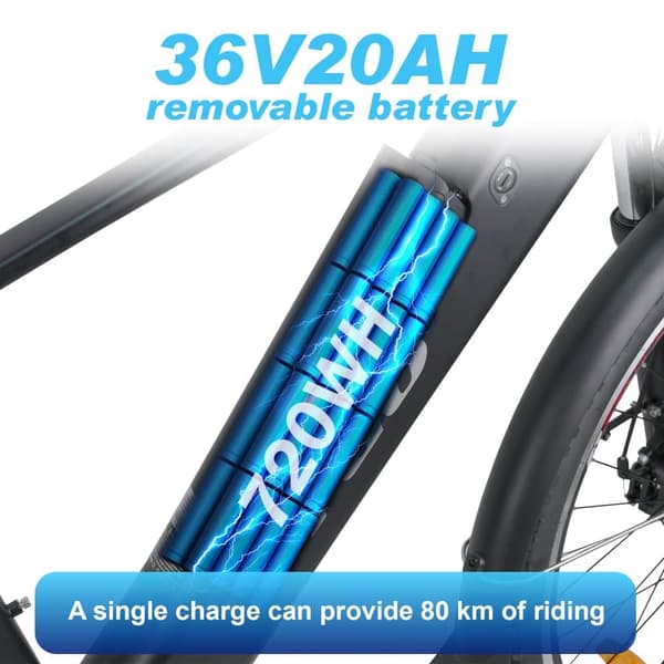 Sähköpyörä TTGO M300, 250 W vääntömomenttianturilla, 36 V 20 Ah, 27,5" työmatkoille ja vapaa-ajalle