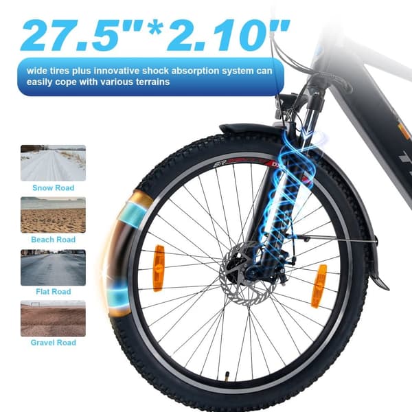 Sähköpyörä TTGO M300, 250 W vääntömomenttianturilla, 36 V 20 Ah, 27,5" työmatkoille ja vapaa-ajalle