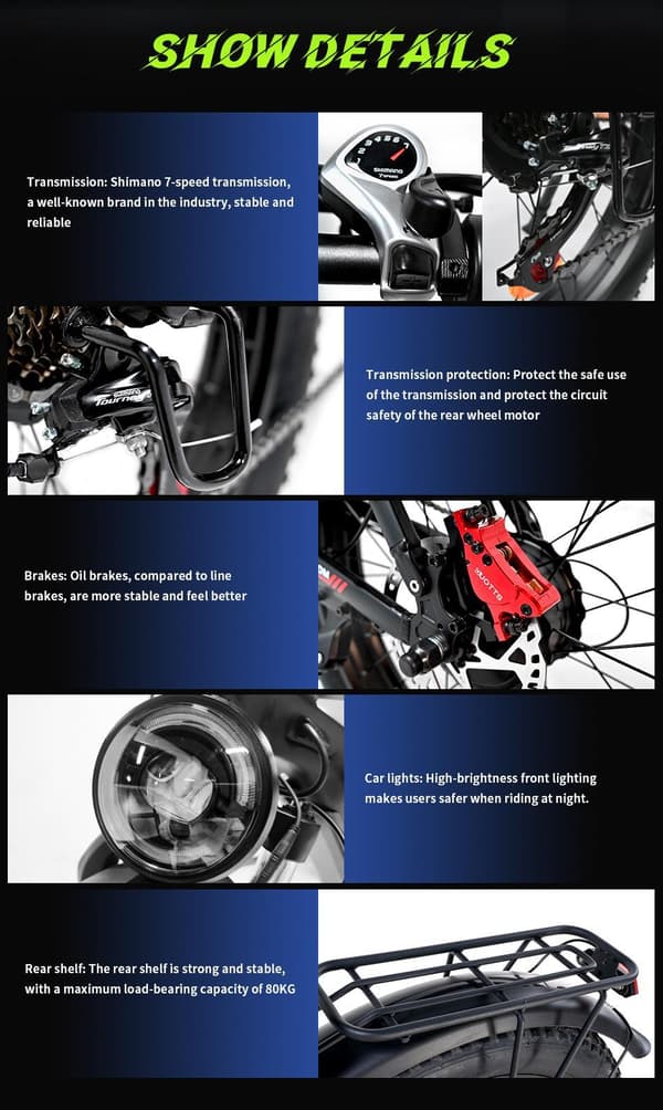DUOTTS F26 20AH batteri, 2*750W motor, 120 km räckvidd, SHIMANO 7-växlad, hydrauliska skivbromsar, elcykel