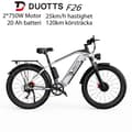 Miniatyrbild 1 av 11: DUOTTS F26 20AH batteri, 2*750W motor, 120 km räckvidd, SHIMANO 7-växlad, hydrauliska skivbromsar, elcykel