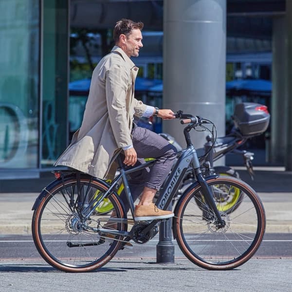 Herre elcykel JOBOBIKE Henry, 28", 250W Bafang mellemmotor, 36V 14Ah, grå