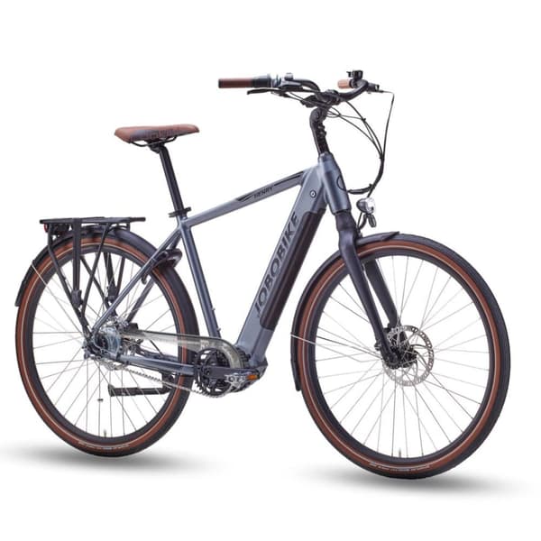 Herre elcykel JOBOBIKE Henry, 28", 250W Bafang mellemmotor, 36V 14Ah, grå