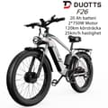 Miniatyrbild 1 av 11: DUOTTS F26 20AH batteri, 120 km räckvidd, 2*750W motor, SHIMANO 7-växlad, hydrauliska skivbromsar, elcykel