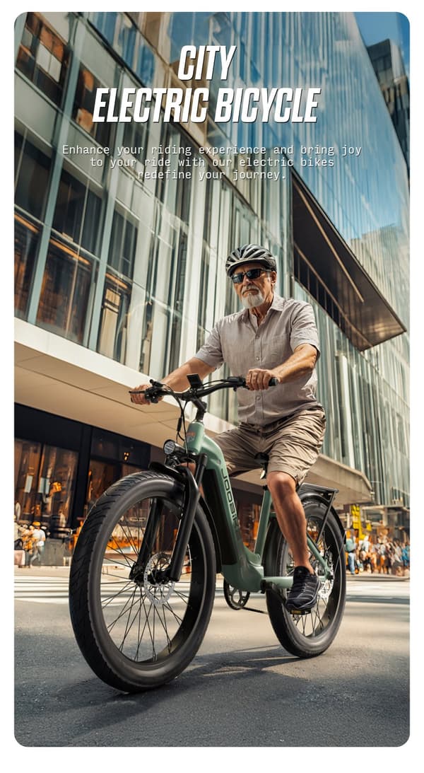 JOOBIKE J001 elcykel: 1000W motor, 90 km rækkevidde, off-road og pendler elcykel med Shimano 7-trins gear og LCD-skærm