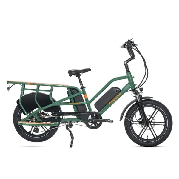 Sähköinen tavarapyörä perheelle JOBOBIKE Transer, vääntömomenttianturi, 48V 13Ah kaksoisakku, kuorma 200kg Vihreä