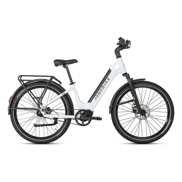 Smart Urban Elcykel JOBOBIKE Luxe, 250W Lydløs Drive, 36V 15Ah, Understøttelse af APP Hvid