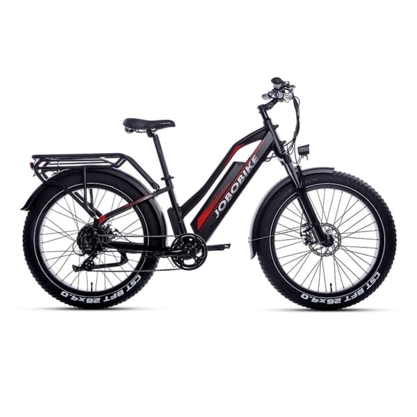 Sähköinen fatbike JOBOBIKE Robin ST, läpiajo, Bafang 48V 250W 13Ah, naisille Musta