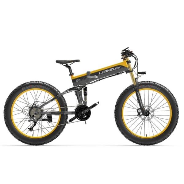 Sähkömaastopyörä LANKELEISI XT750 PLUS, iso haarukka, paksut renkaat Tumman keltainen