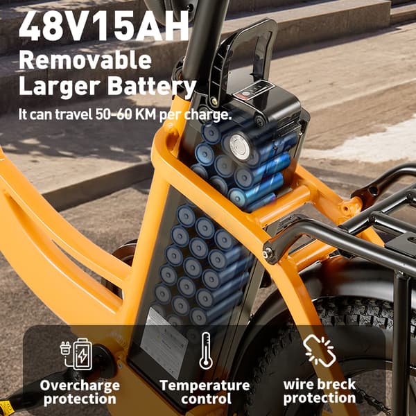 BURCHDA U2 15AH batteri, 1000W motor, 60 km räckvidd, 45 km/h hastighet, hydrauliska bromsar, SHIMANO 7-växlad, elcykel