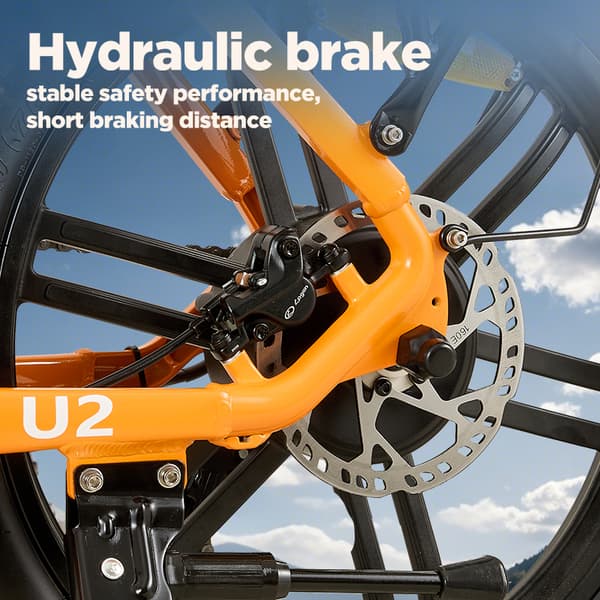 BURCHDA U2 15AH batteri, 1000W motor, 60 km räckvidd, 45 km/h hastighet, hydrauliska bromsar, SHIMANO 7-växlad, elcykel