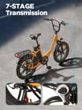 Miniatyrbild 7 av 11: BURCHDA U2 15AH batteri, 1000W motor, 60 km räckvidd, 45 km/h hastighet, hydrauliska bromsar, SHIMANO 7-växlad, elcykel