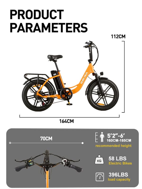 BURCHDA U2 15AH batteri, 1000W motor, 60 km räckvidd, 45 km/h hastighet, hydrauliska bromsar, SHIMANO 7-växlad, elcykel