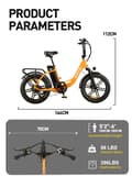 Miniatyrbild 10 av 11: BURCHDA U2 15AH batteri, 1000W motor, 60 km räckvidd, 45 km/h hastighet, hydrauliska bromsar, SHIMANO 7-växlad, elcykel