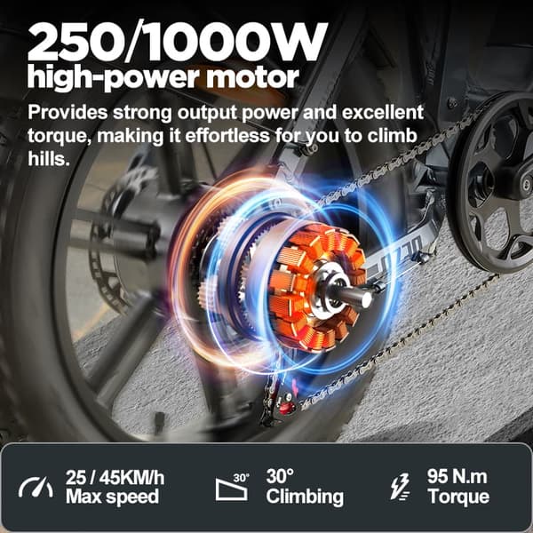 BURCHDA AZ20 - 2025 Fashion Urban Elcykel 20AH batteri, 80 km räckvidd, 1000W motor, 45 km/h hastighet, hydrauliska bromsar, SHIMANO 7-växlad